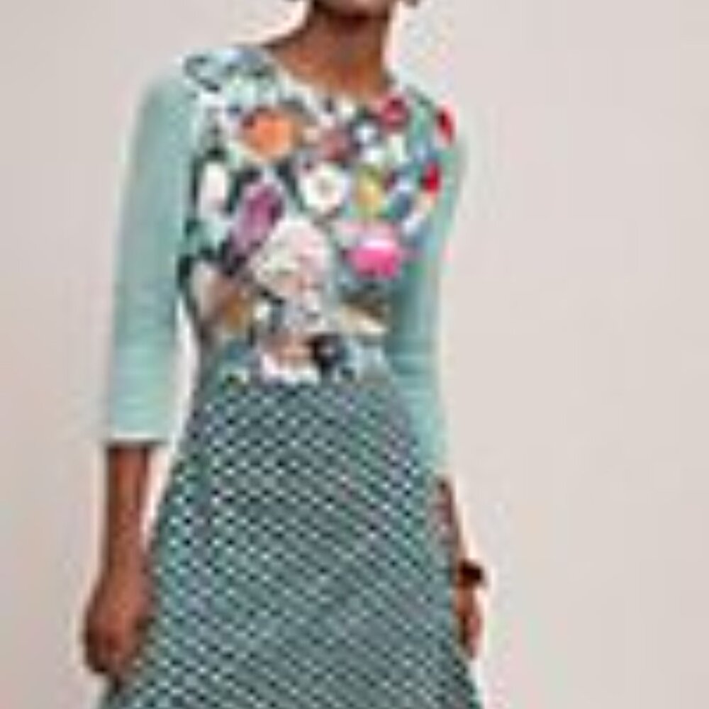 Anthropologie Flowered Dress Size L
